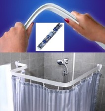 SHOWER BATH CURTAIN RAIL POLE BENDI FLEXIBLE TRACK CHROME U L P SHAPE CORNER 3M