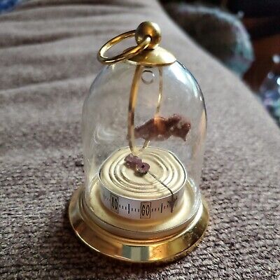 RARE- Bird In Domed Cage Thermometer Circa 1920's FRANCE 3.5 In • 74.99£