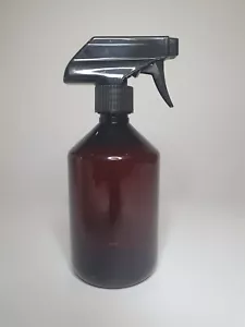 500ml PET Kunststoff Bernstein Veral Flasche & Schwarz Trigger Sprühpumpe *Jede Menge* - Bild 1 von 1