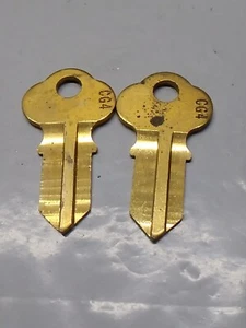 LOT OF 2 Antique CHICAGO Lock BLANK KEYS For Gumball Vending Machine # CG4 - Picture 1 of 2