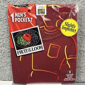 Vintage 1995 Fruit Of The Loom Herren T-Shirt XL 46-48 rot Baumwolle Tasche - Bild 1 von 5