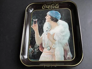 Bebida Coca-Cola, bandeja Flapper Girl 1973 reproducción del anuncio de 1925. - Imagen 1 de 10
