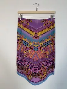 Vintage Morgan De Toi Purple Chevron Y2K Floral Skirt Size 10 - Picture 1 of 7