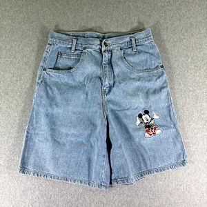 Mickey Unlimited Jerry Leigh Shorts Blue Size L (31) Embroidered Mickey Mouse - Picture 1 of 12