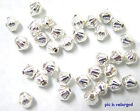 100 Tiny Groovie Silver Plated Bicone Beads 3MM