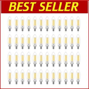 48-Pack of 60W Equivalent Dimmable LED B10 Candelabra Bulbs - Warm White Shine - Picture 1 of 8