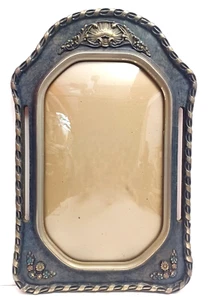 ANTIQUE ART NOUVEAU POLYCHROME FINISH 10 X 16 PICTURE FRAME w/ CONVEX GLASS - Picture 1 of 10