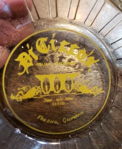 Cenicero de vidrio de restaurante italiano vintage Di Cicco's Fresno Ca mediados de siglo moderno - Imagen 1 de 4
