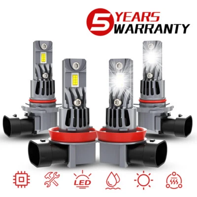 White LED Headlights Bulbs High Low For Kenworth T370 T680 T880 Truck 2013-2022 - Image 1 of 4