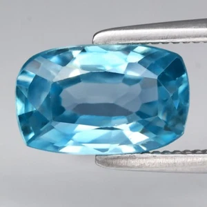💎 1.83ct VVS Cushion Natural Blue Zircon - Gentle Heat, Luxurious Cambodia Gem - Imagen 1 de 4