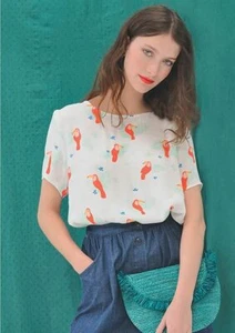 BNWT DES PETITS HAUTS ELGA BLOUSE/ TOP SIZE FR 1 or UK 10 - Picture 1 of 4