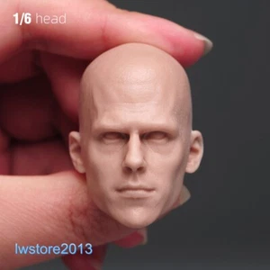1:6 Lex Luthor Bald Man Head Sculpt Carved Fit 12" Male Action Figure Doll Body - Picture 1 of 7