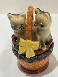 NEW PORCELAIN DIRECT CONNECTIONS "PLAYFUL KITTENS" HINGED TRINKET BOXES - Picture 1 of 8