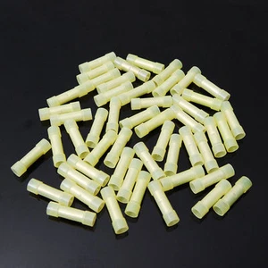 100 pcs Pack 12-10 AWG GA Wire Yellow Nylon Butt Connectors Crimp Terminal Alarm - Picture 1 of 1