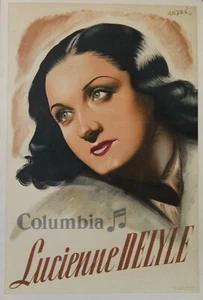 "Lucienne DELYLE / COLUMBIA" Affiche originale entoilée (Litho ANDRÉ 1941) - Picture 1 of 1