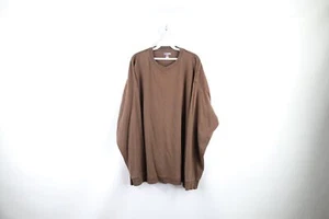 Vintage Russell Athletic Mens 2XL Faded Blank Long Sleeve T-Shirt Brown Cotton - Picture 1 of 8