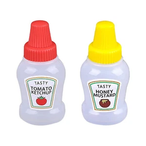 6PCS Plastic Squeeze Bottle Condiment Dispenser Ketchup Mustard Sauce Vinegar - Picture 1 of 9