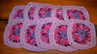 Hand Crocheted Granny Squares - Pale Plum And Lilac