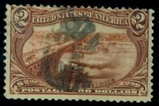 US #293, $2.00 Trans-Mississippi, used, faults, scarce stamp, Scott $1,050.00