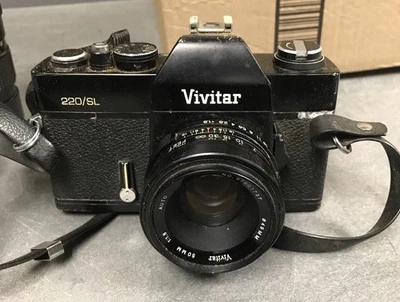 Vivitar 220 SL 35mm SLR Film Camera with   50mm f2 Lens - Image 1 of 2