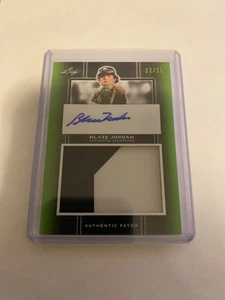Blaze Jordan 2019 Leaf Perfect Game National Showcase Green Auto Patch /25 - Bild 1 von 2