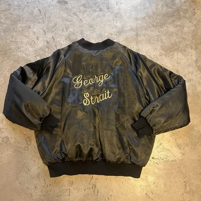 Vintage 80s George Strait Music Tour Satin Western Jacket Rare Size 2x XXL - Image 1 of 4