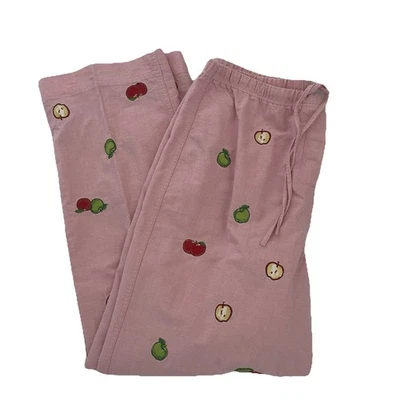 Orvis Women Sz M Men 32x30 Pink Fruit Embroidered Casual Chino Boat Deck Pant - Image 1 of 4