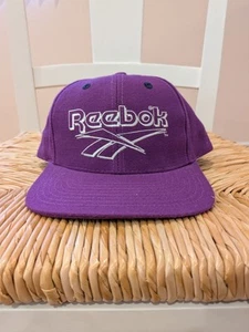 Vintage 90s Reebok Logo Snapback Hat In Purple - Picture 1 of 6