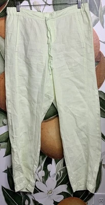 Love льняной J Jill средний желтый зеленый эластичный назад шнурка лодыжки брюки карман - Изображение 1 из 4