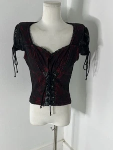 Corsé Top Vintage Lip Service Goth Vibes Y2k Años 90 Lechera - Imagen 1 de 6