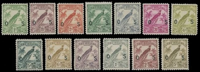 1932 NUEVO GUINEA-OFICIALES, PÁJARO DEL PARAÍSO, EMBALAJE ORIGINAL O S, 3ª edición, NH, SC. #O23-35 Foto 1 de 2