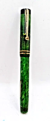 Sheaffer Vintage Canadian 5-30 Jade Green Lever Fill Fountain Pen--fine-restored - Image 1 of 4