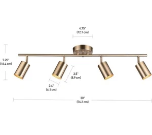 KCO Lighting Modern Brass Gold Track Lighting 3-Lights Modern Kitchen Track L... - Picture 1 of 10