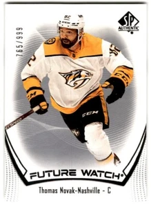 2021-22 SP Authentic Future Watch Thomas Novak Rookie /999 #191 Nashville - Picture 1 of 2
