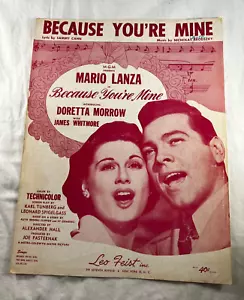 Partituras de colección 1952 Because You're Mine Cahn Brodszky Lanza MGM Technicolor - Imagen 1 de 2