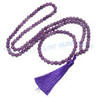 Natural Lavender Jade 108 Prayer Beads Tibet Buddhis Mala Necklace Bracelet Set