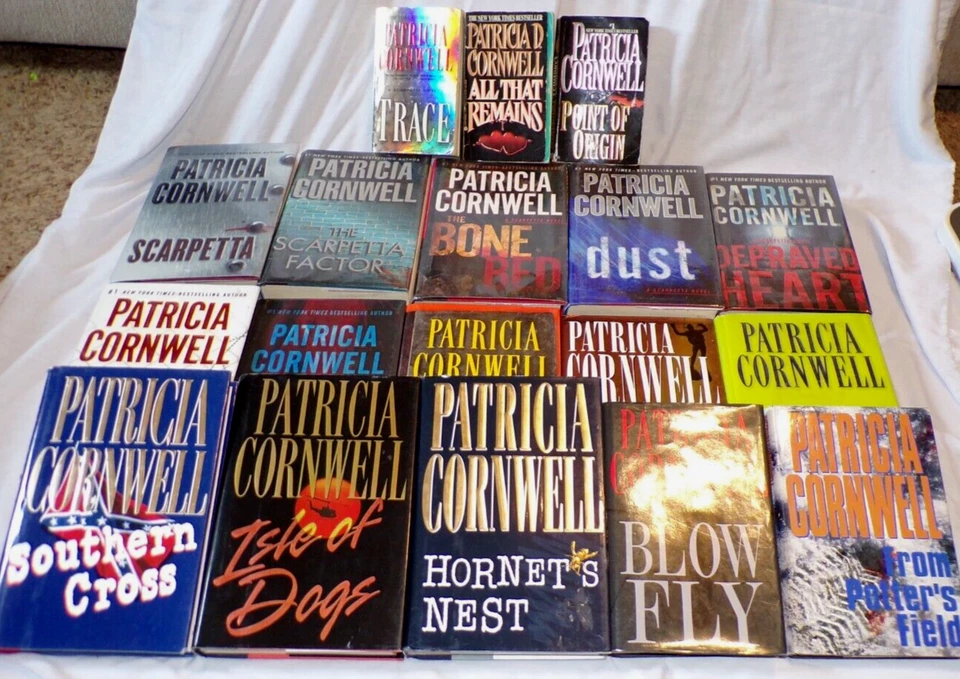 Lot 18 Patricia Cornwell Scarpetta HB Books Flesh & Blood Bone Bed Dust Factor - Image 1 of 4