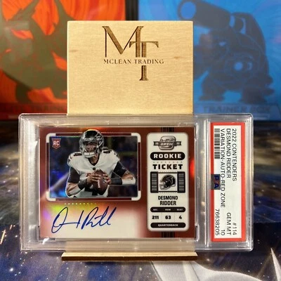 2022 Contenders Desmond Ridder Rookie Ticket Variation Auto Red Zone /50 PSA 10 - Image 1 of 4