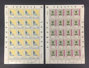 FAROE ISLANDS - MINIATURE SHEETS OF 20 SC 43-44 XF NH - Picture 1 of 1