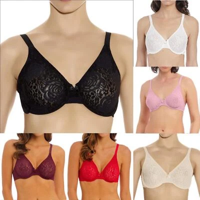 Reggiseno Wacoal Lingerie Halo pizzo modellato nero nudo avorio viola 851205 - Immagine 1 di 4