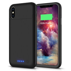 for iPhone X XR XS Max External Battery Case Charger Power Bank Charging Cover