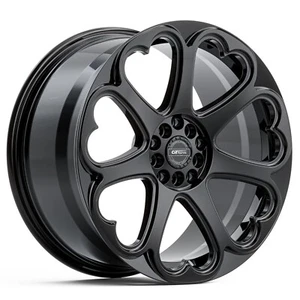 GT FORM HEARTS WHEELS GLOSS BLACK 18X8.5 +40 5X100-5X114.3 JDM CAR RIMS - Picture 1 of 3
