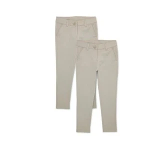 2 PACK! NWT Wonder Nation Girls School Uniform Stretch Skinny Pants  - Picture 1 of 5