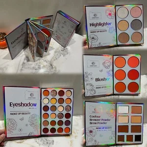 45-Color Book Eyeshadow Palette - Matte/Shimmer, Highlighter & Blush All-in-One - Picture 1 of 8