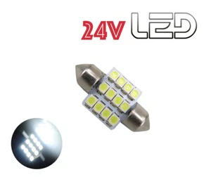 1 Bulb 24V Festoon C3W 12 LED White 31mm Truck for RENAULT VOLVO DAF TRUCK - Picture 1 of 2