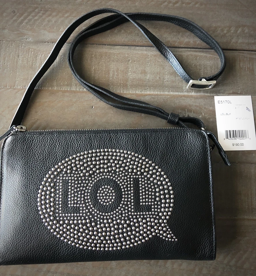 Brighton Lipstick Red Love Stud Pretty Tough Leather Handbag Purse E5170v