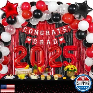 Graduation Party Decorations Class of 2025, Congrats Grad Banner Fringe Foil - Picture 1 of 5