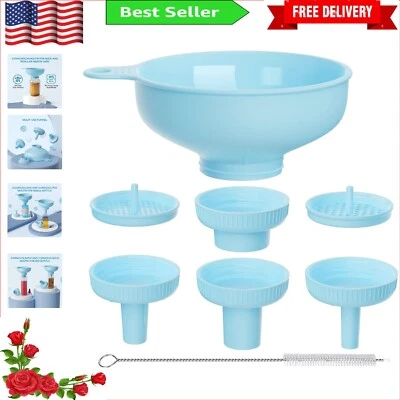 Versatile Wide Mouth Funnel Set for Safe Liquid Transfer - Kitchen Essential - Imagem 1 de 4