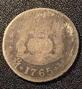 Moneda Lowball Colonial México Plata 2 Reales 1765 Pieza Española De Ocho Estados Unidos $ - Imagen 1 de 10