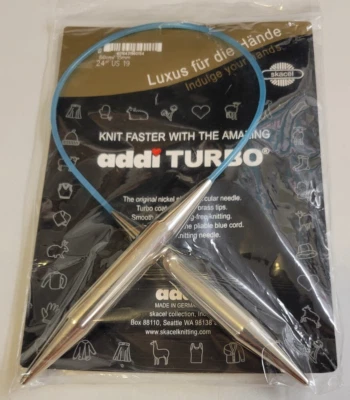 Aguja de tejer circular ADDI TURBO 24" en paquete (US 19 / 15,0 mm) HECHA EN ALEMÁN Foto 1 de 4